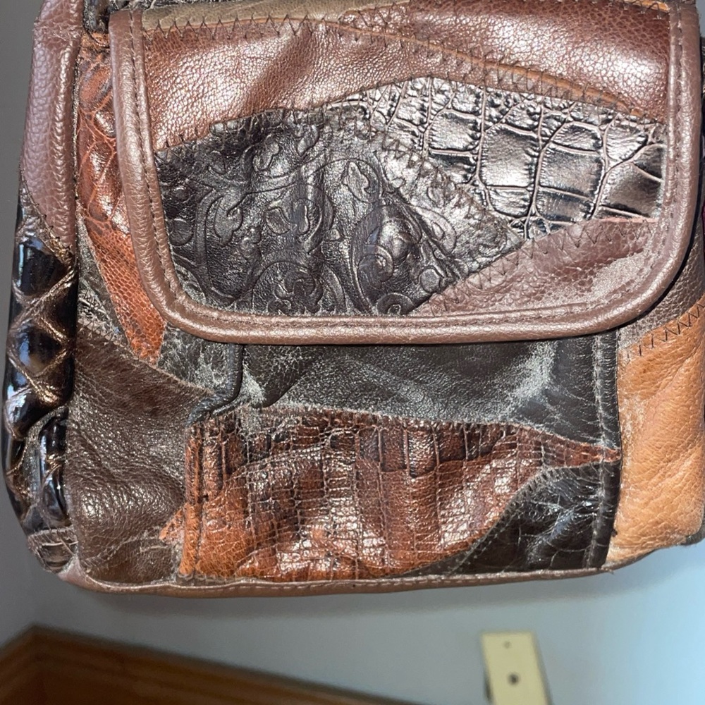 Patchwork Leather Sling Bag - image 3